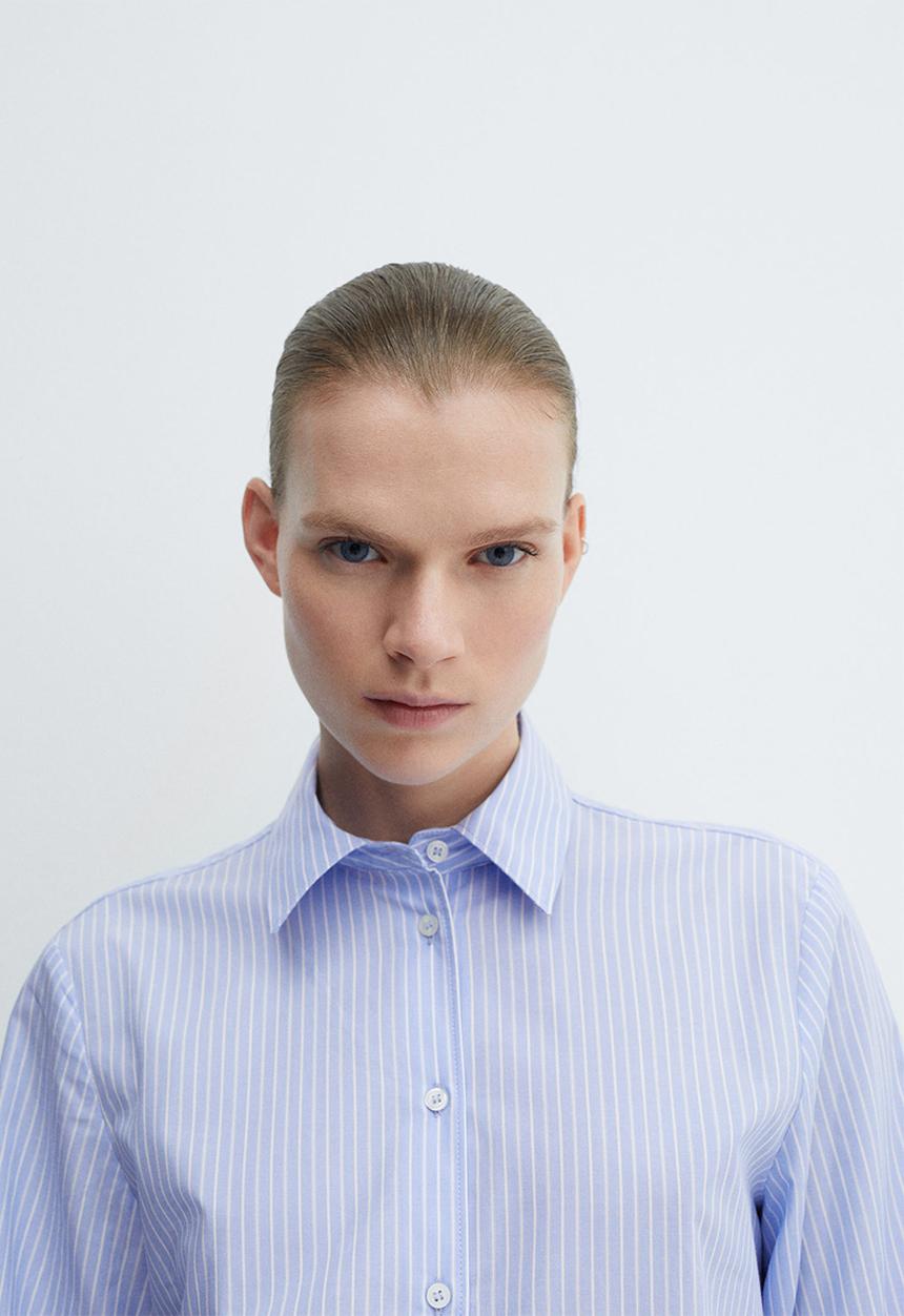 MANGO - Shirt Regu - Mid-Blue