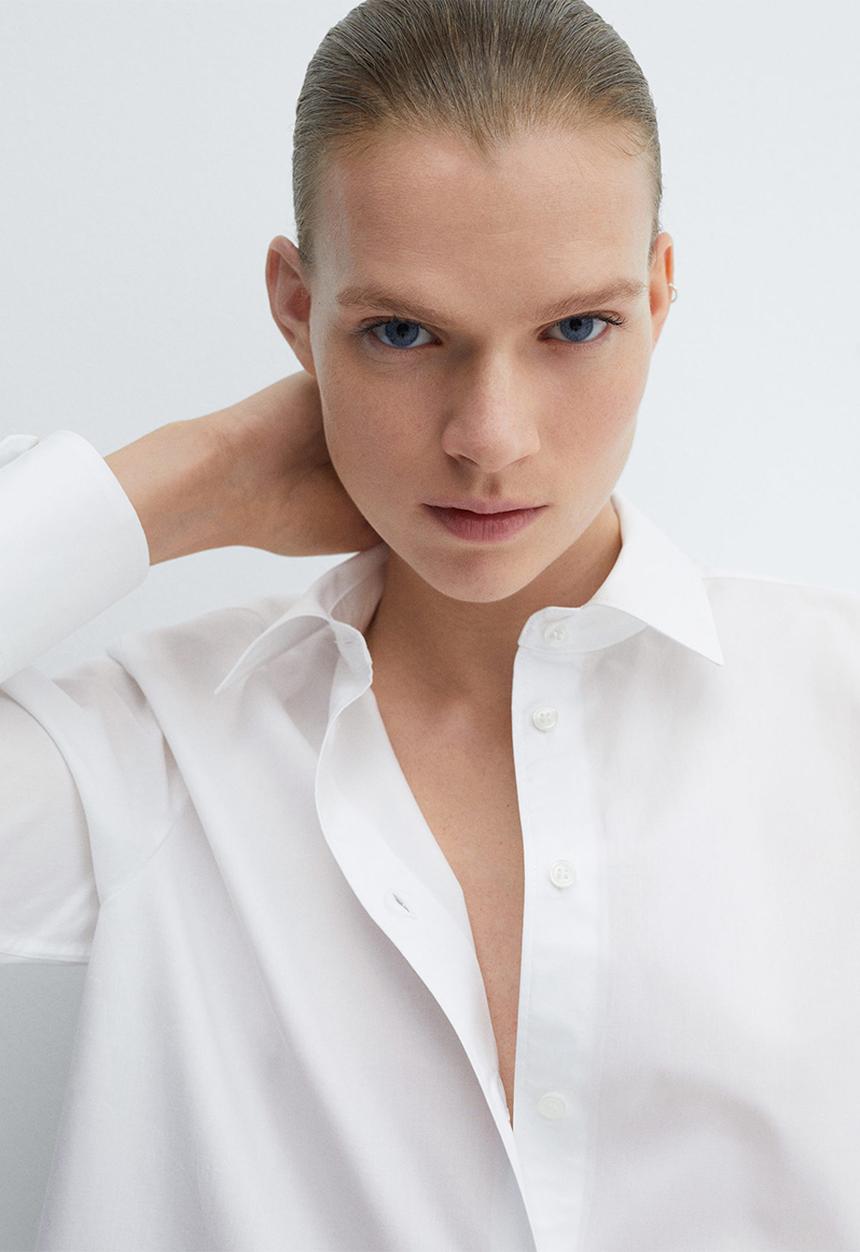 MANGO - Shirt Regu - Natural