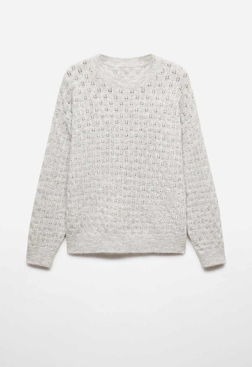 MANGO - Sweater florins - light pastel grey