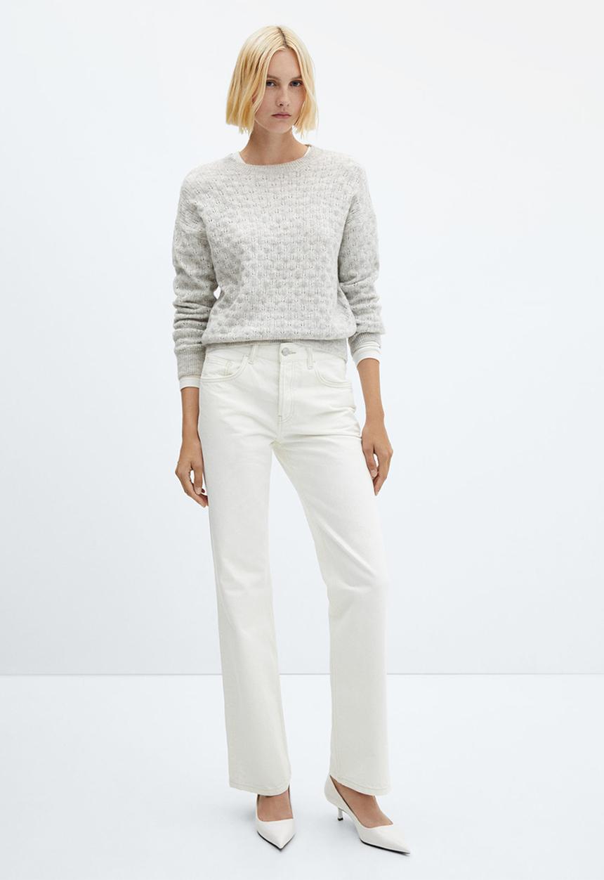 MANGO - Sweater florins - light pastel grey
