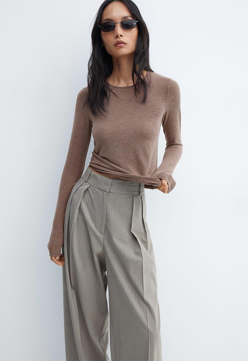 MANGO - T-shirt lucy - light brown
