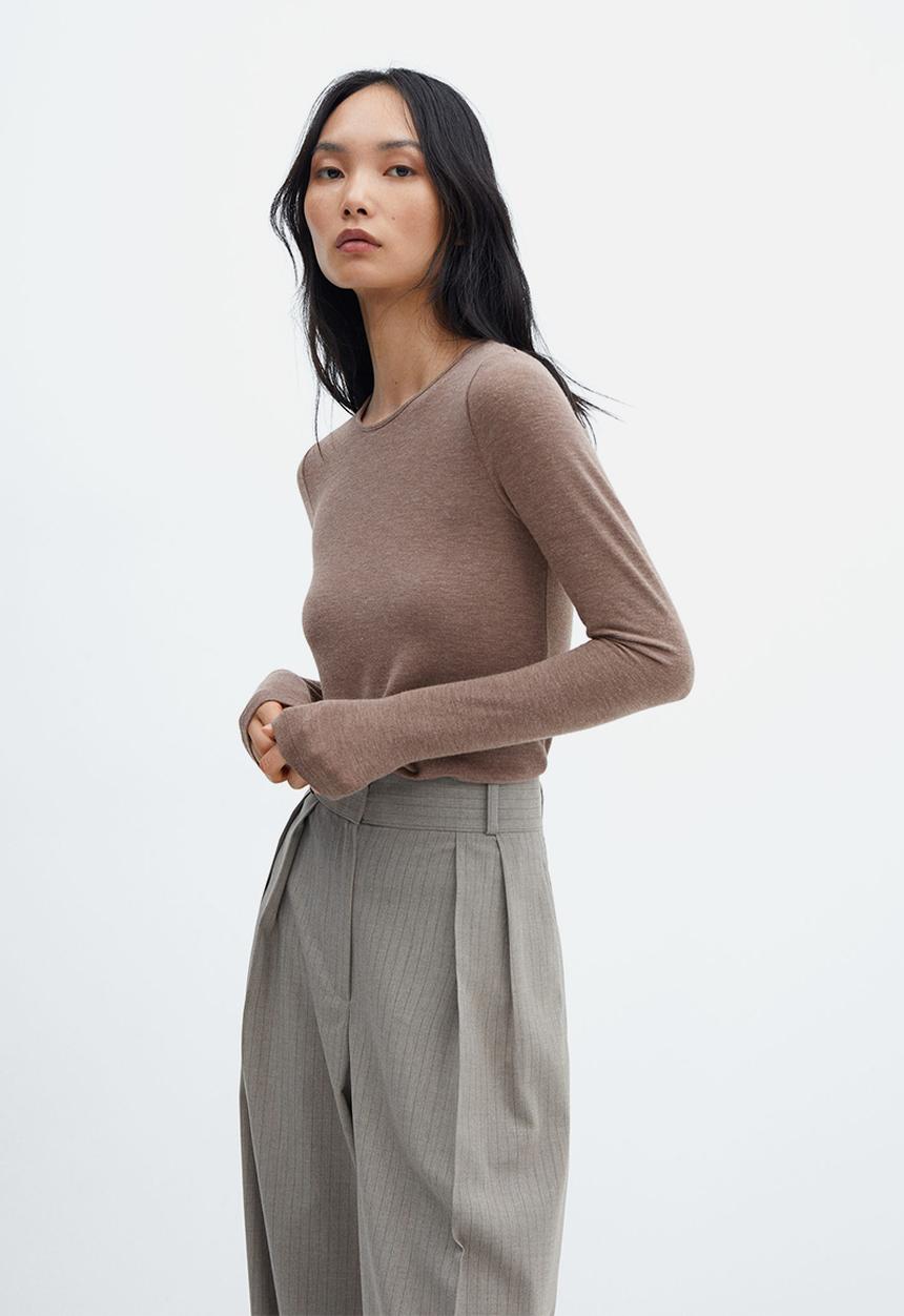 MANGO - T-shirt lucy - light brown