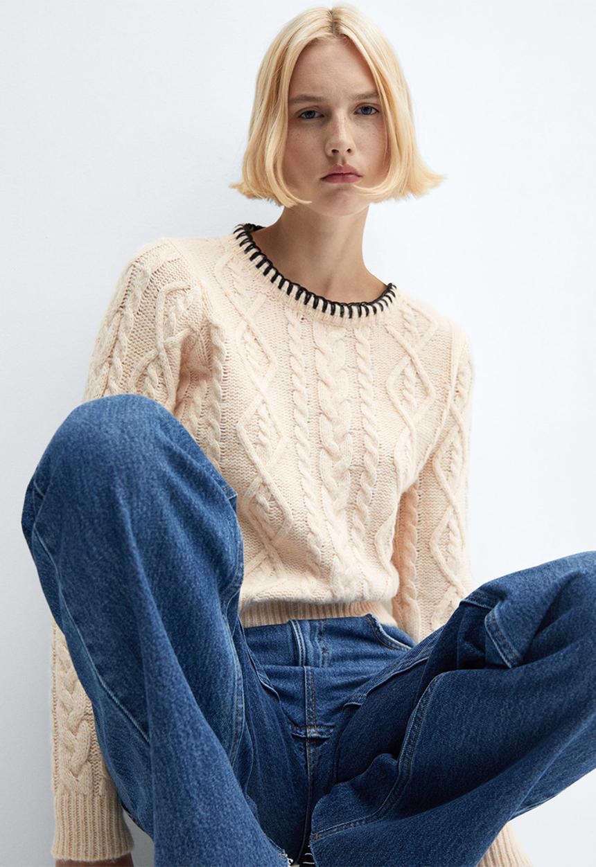 MANGO - Sweater Frizzly - Light Beige
