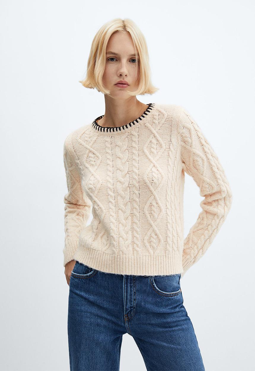 MANGO - Sweater Frizzly - Light Beige