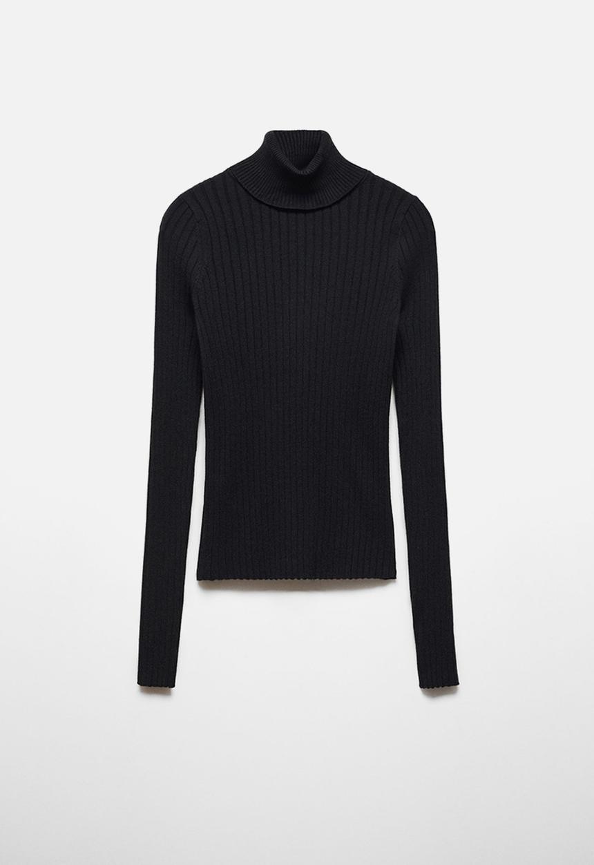 MANGO - Sweater goletac - black