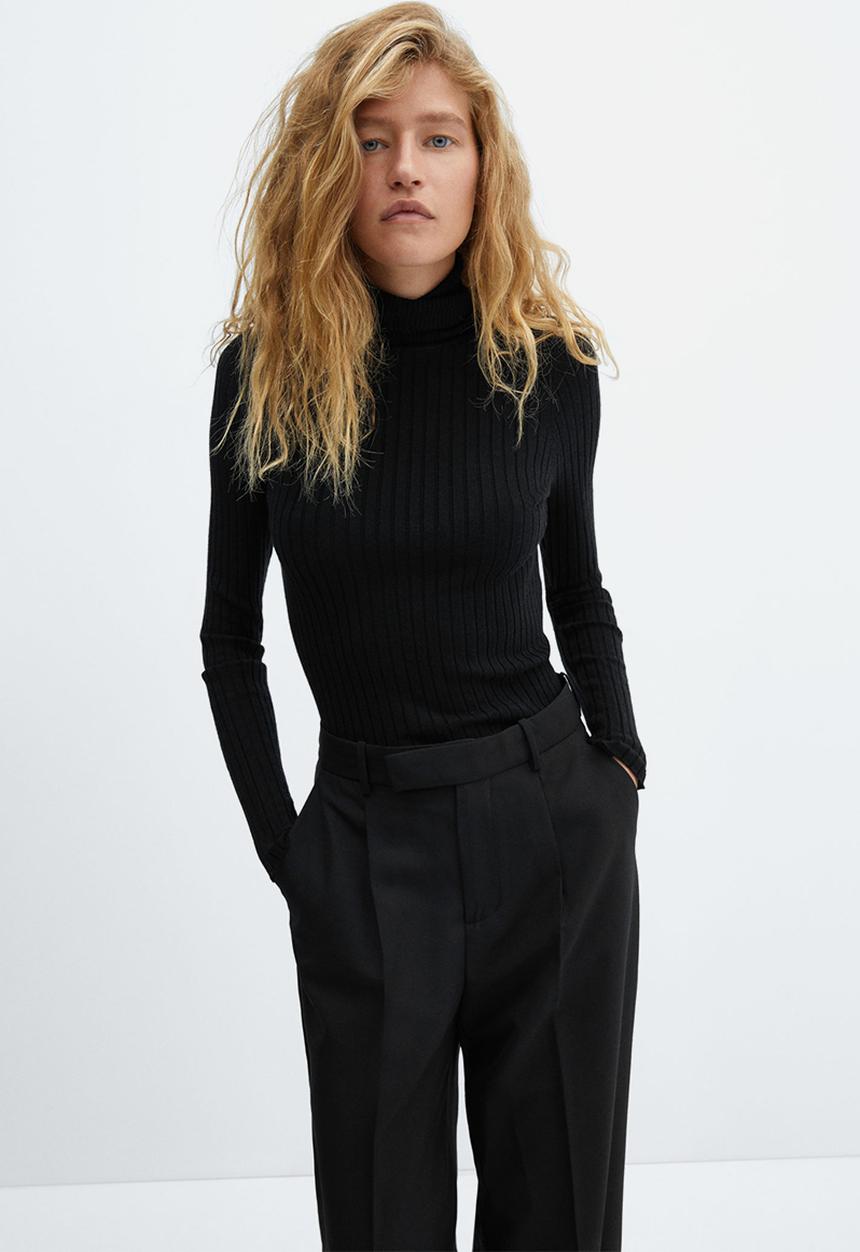 MANGO - Sweater goletac - black