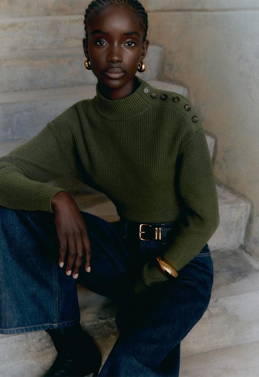 MANGO - Sweater lalo - beige/khaki