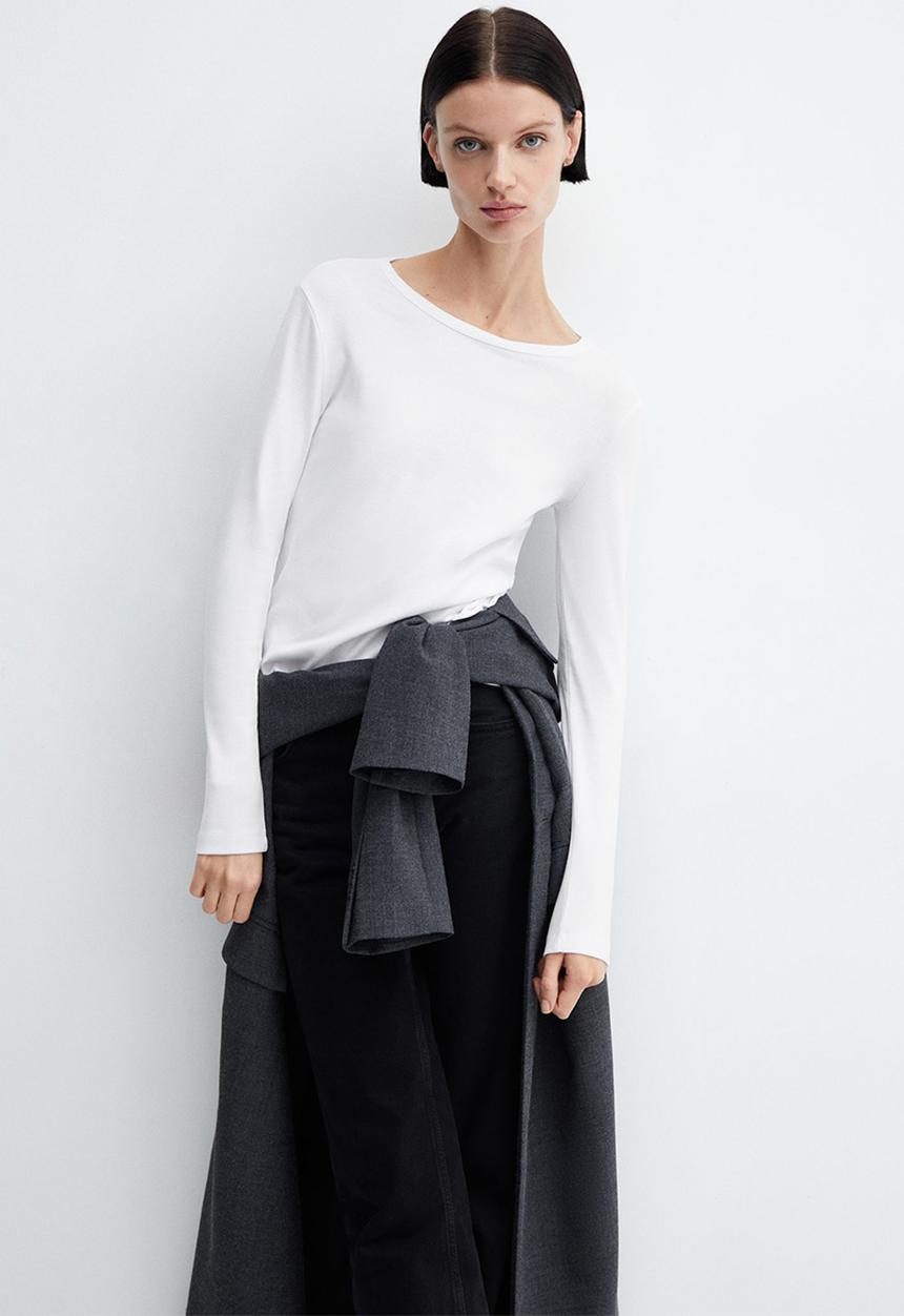 MANGO - T-shirt etoile - white