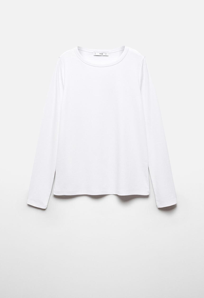 MANGO - T-shirt etoile - white