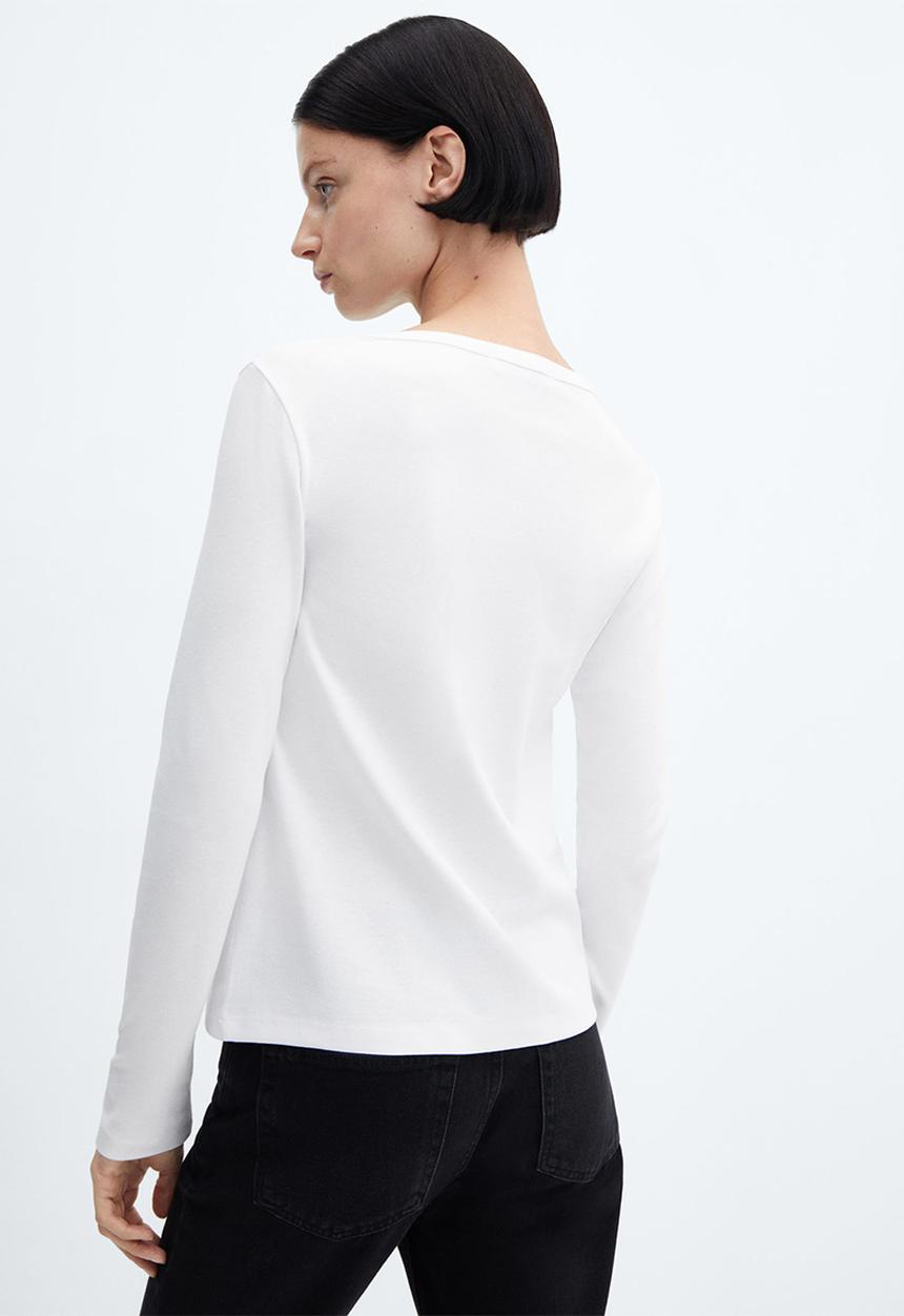 MANGO - T-shirt etoile - white