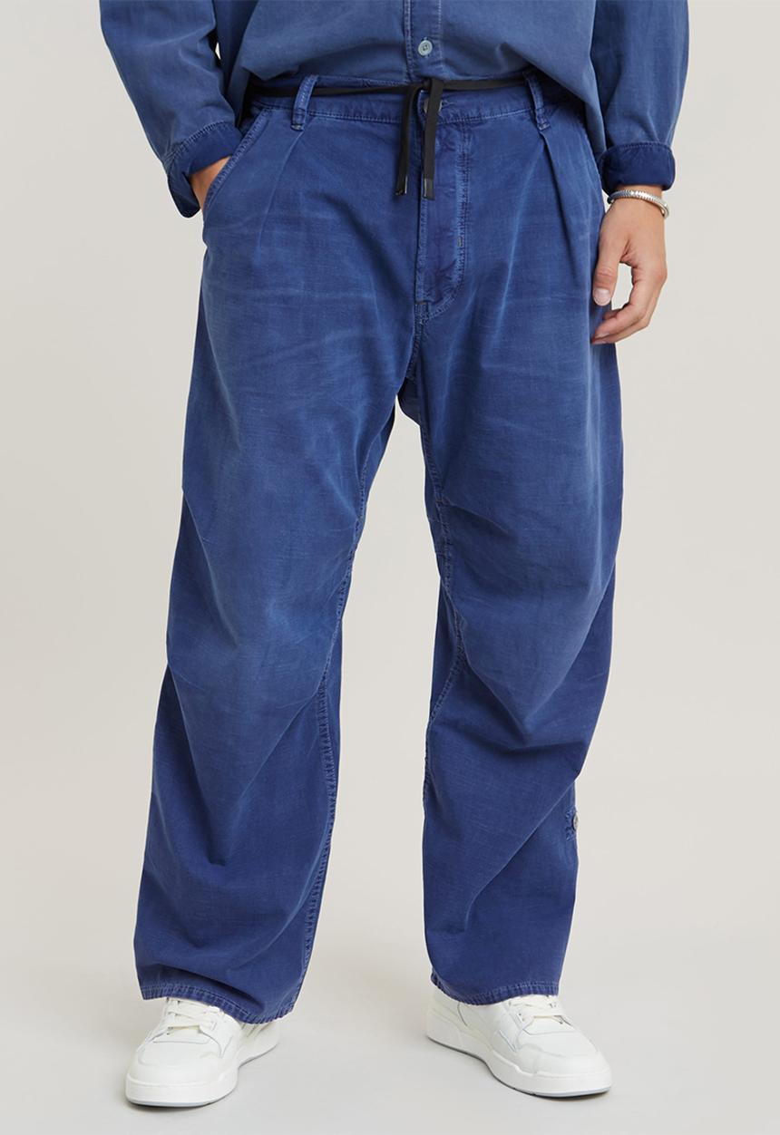 G-STAR - Pleated Denim PantLt wt illinois ecru chambray - faded ciel blue gd