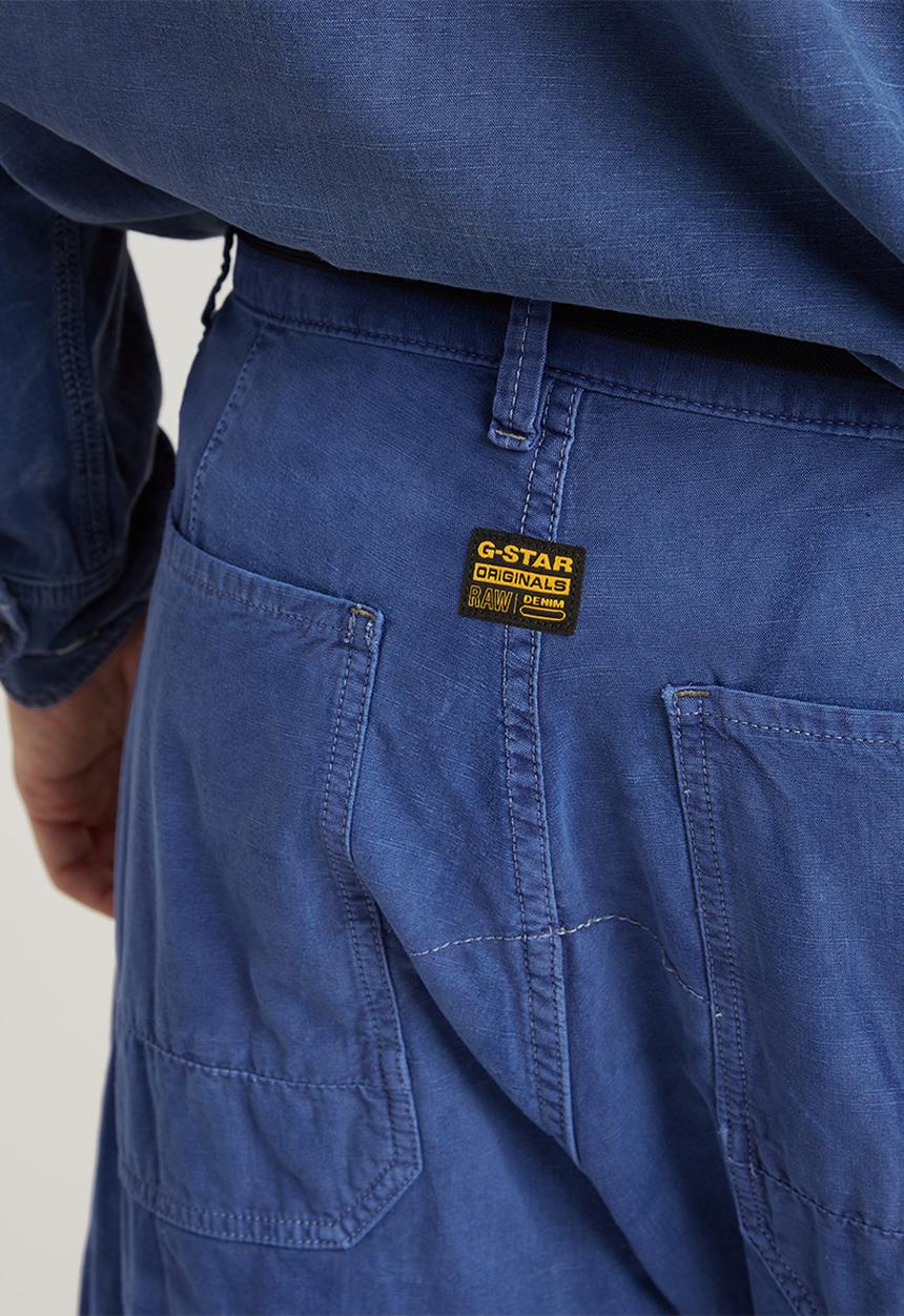 G-STAR - Pleated Denim PantLt wt illinois ecru chambray - faded ciel blue gd