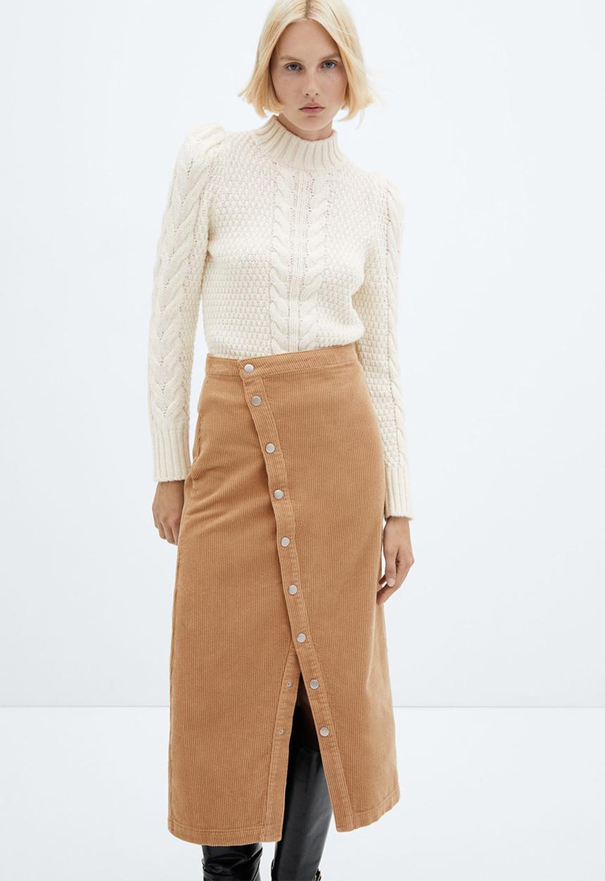 MANGO - Skirt danitap - mid-beige