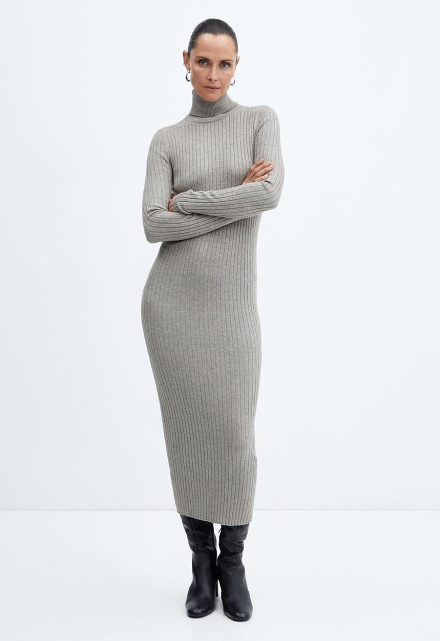 MANGO - Dress Goletac - Light Pastel Grey