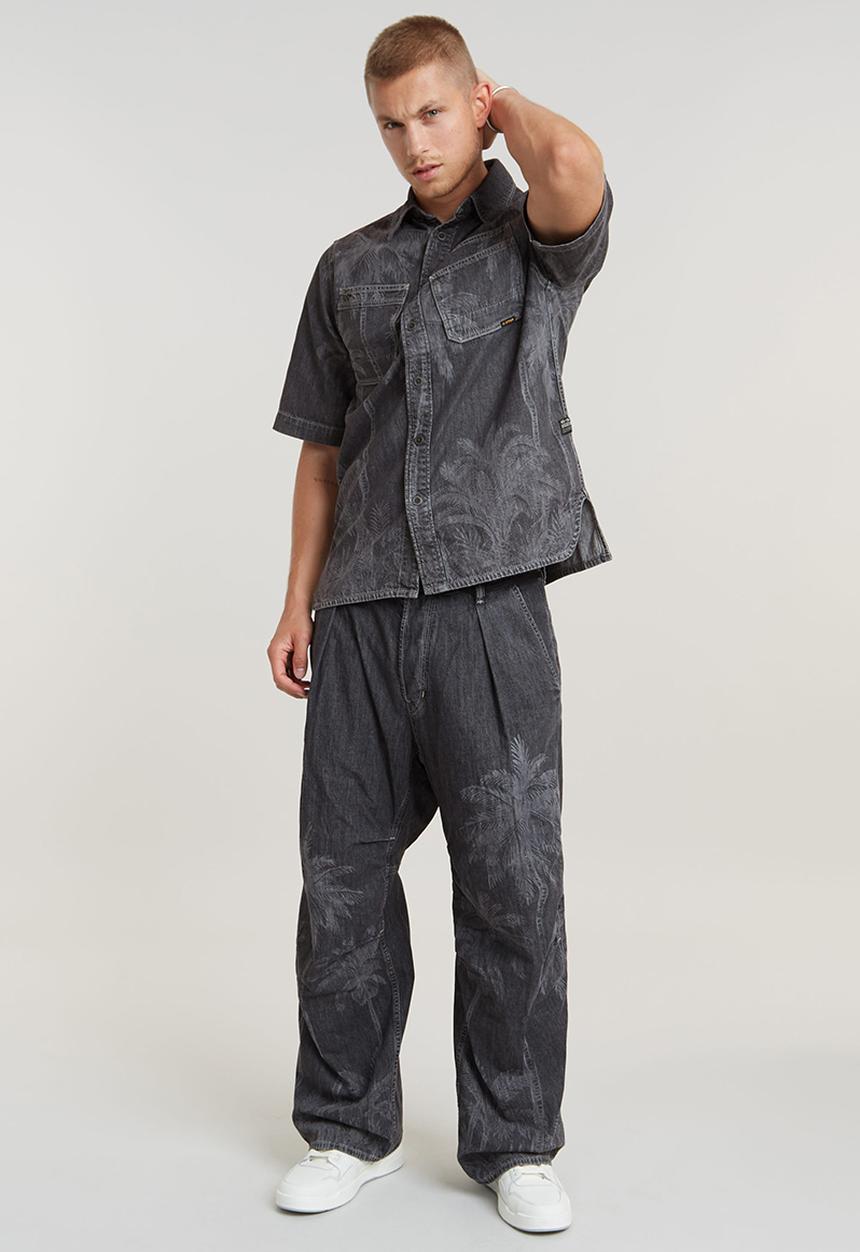 G-STAR - Pleated Denim PantLt wt kala black denim - faded acero grey