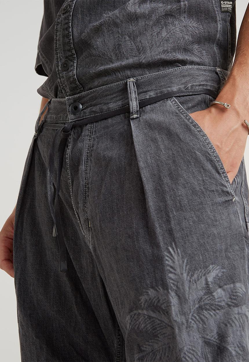 G-STAR - Pleated Denim PantLt wt kala black denim - faded acero grey