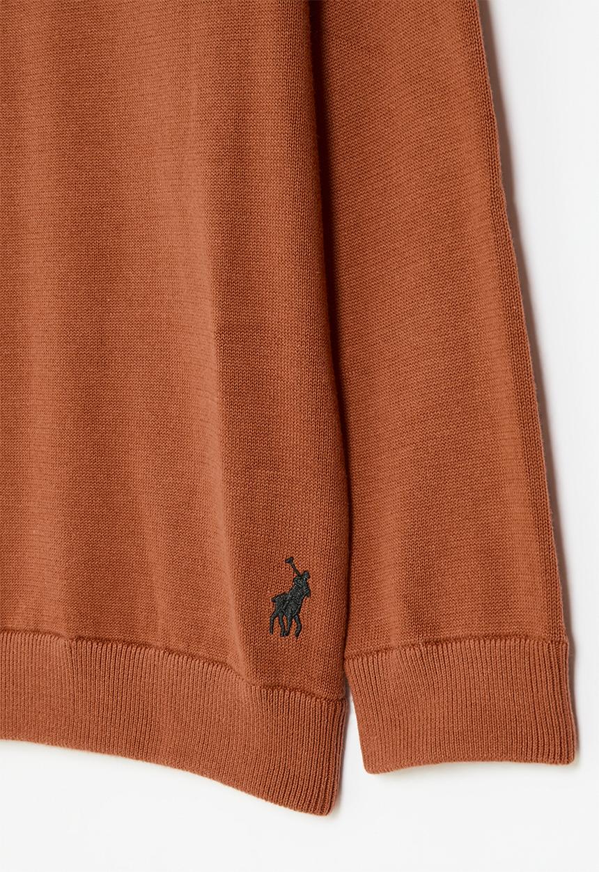 POLO - Boys sebastian long sleeve knitted pullover - rust