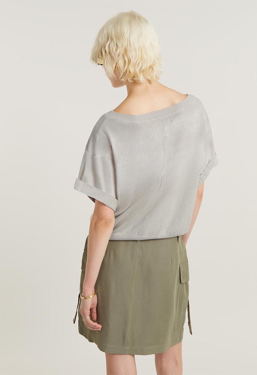 G-STAR - Blousy boat neck jumper loose wmn - brick bleached