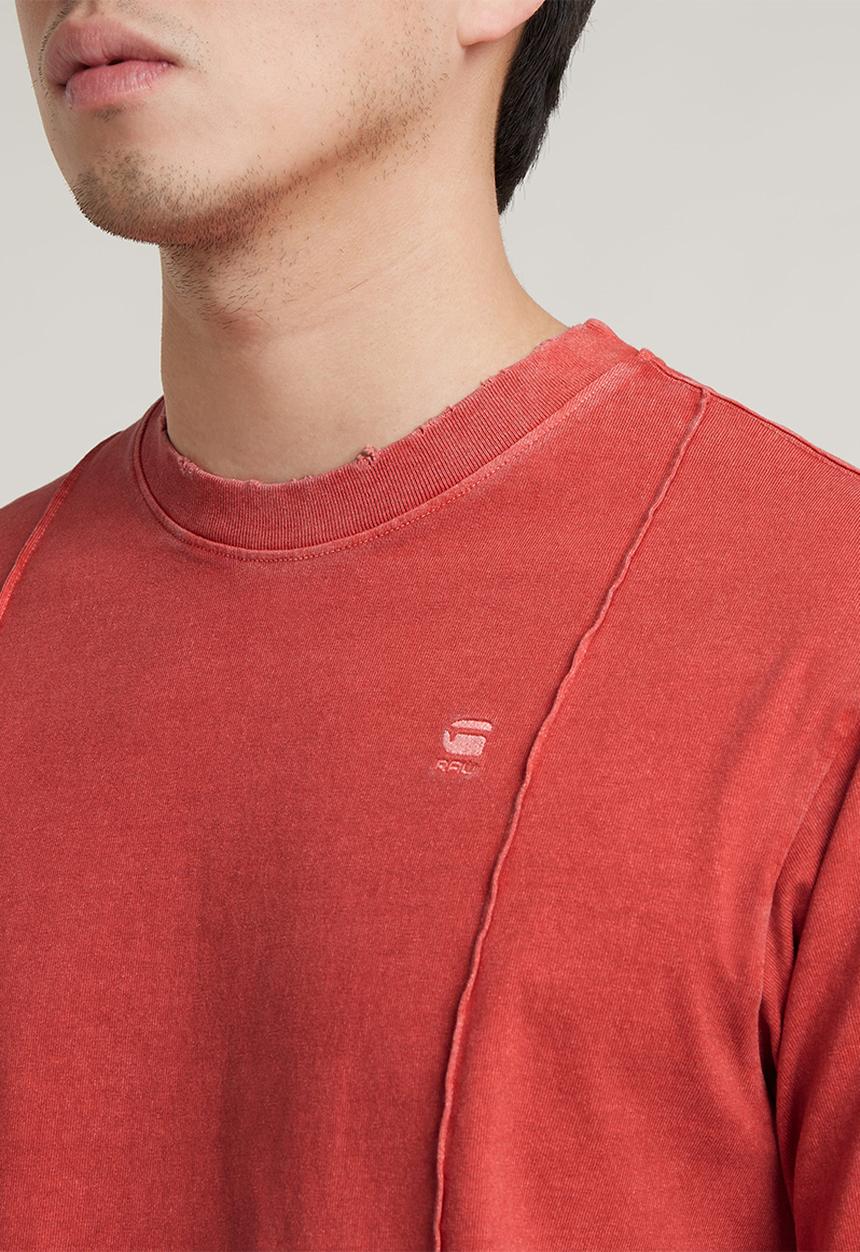 G-STAR - Overdyed destroyed boxy r t Dry jersey o rfd - finch gd