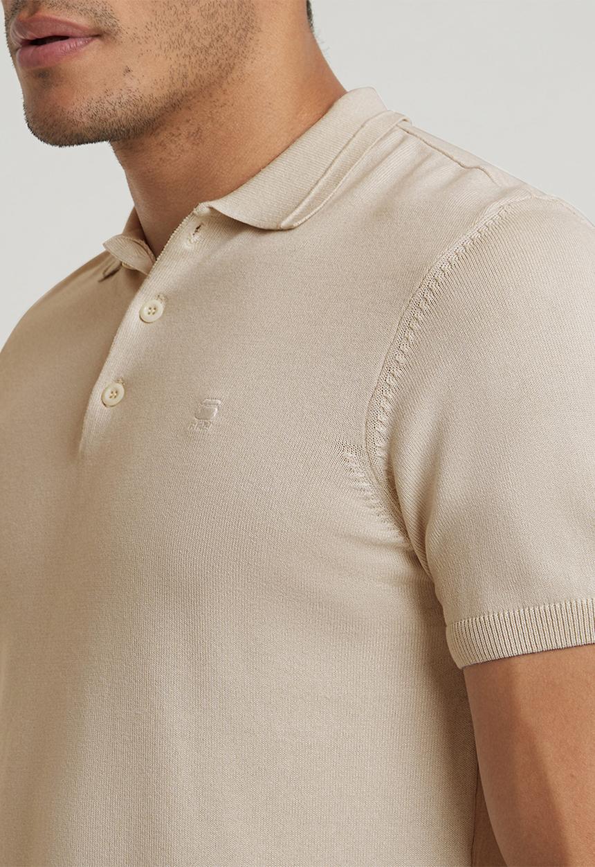G-STAR - Knitted polo Light galli knit - whitebait