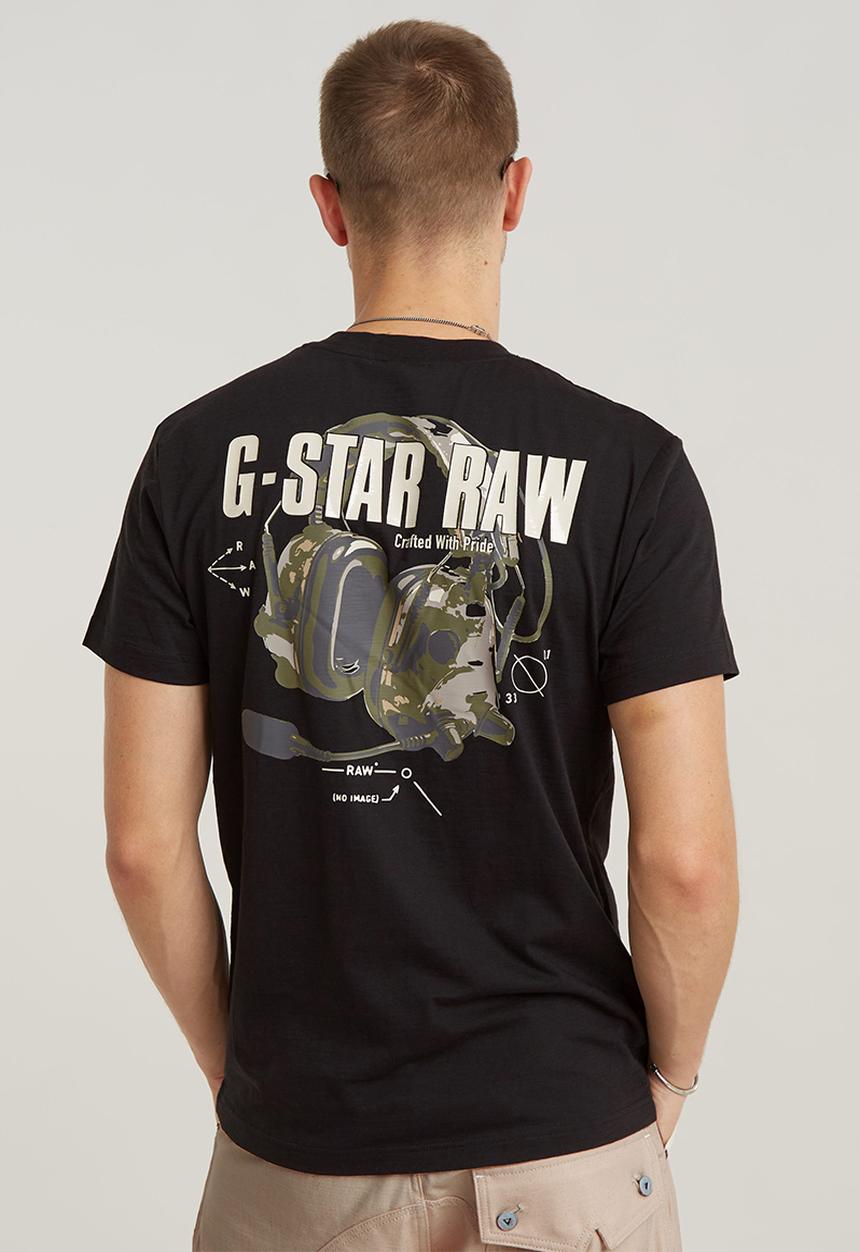 G-STAR - Headphones back gr r t Compact slub jersey o - dk black