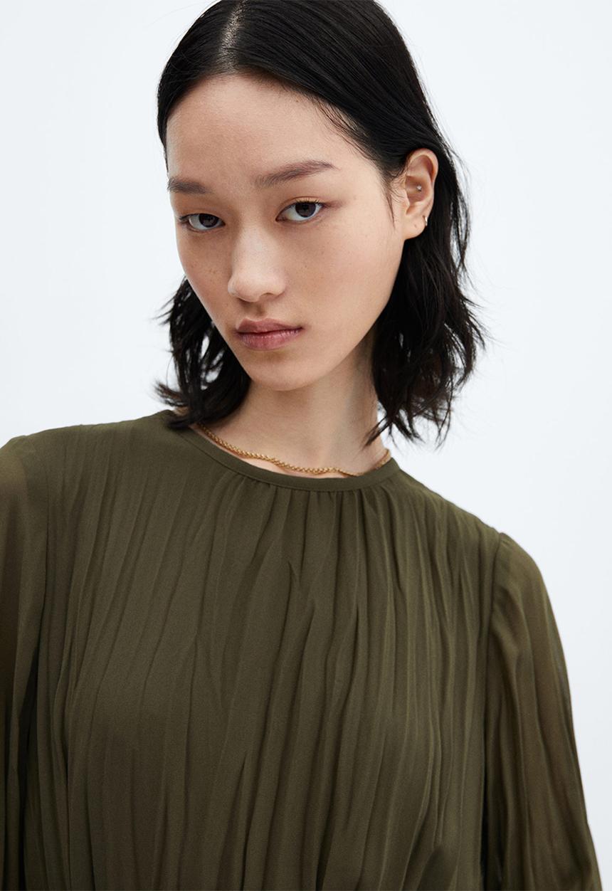 MANGO - Dress Isabel - Beige / Khaki