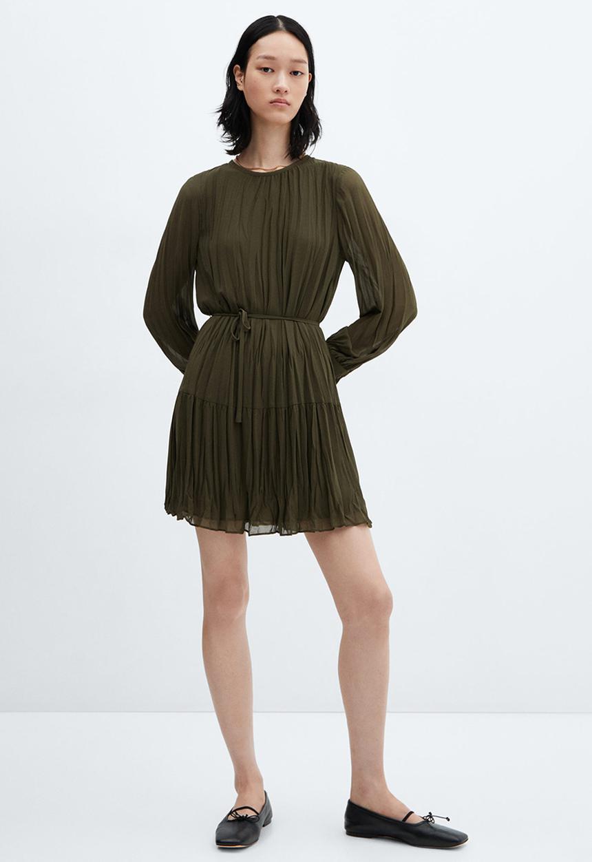MANGO - Dress Isabel - Beige / Khaki