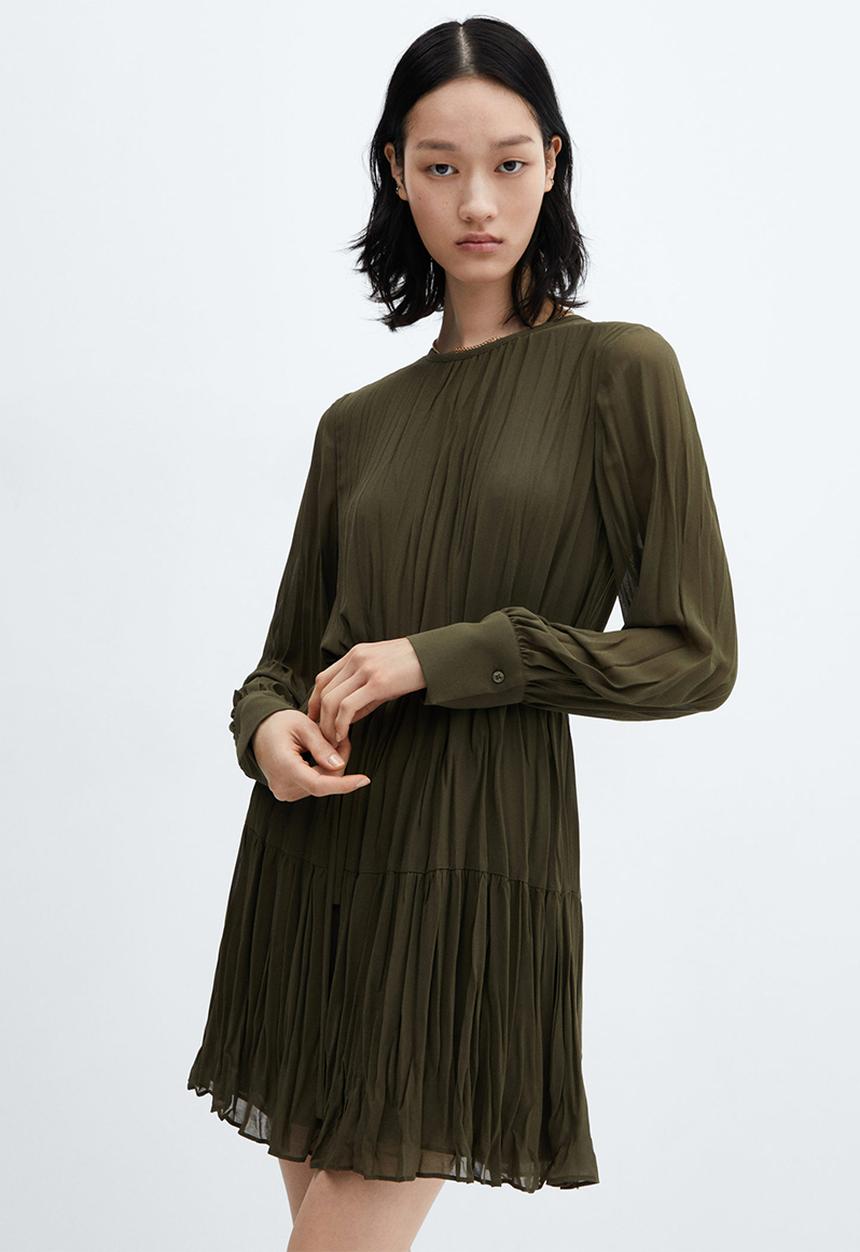 MANGO - Dress Isabel - Beige / Khaki