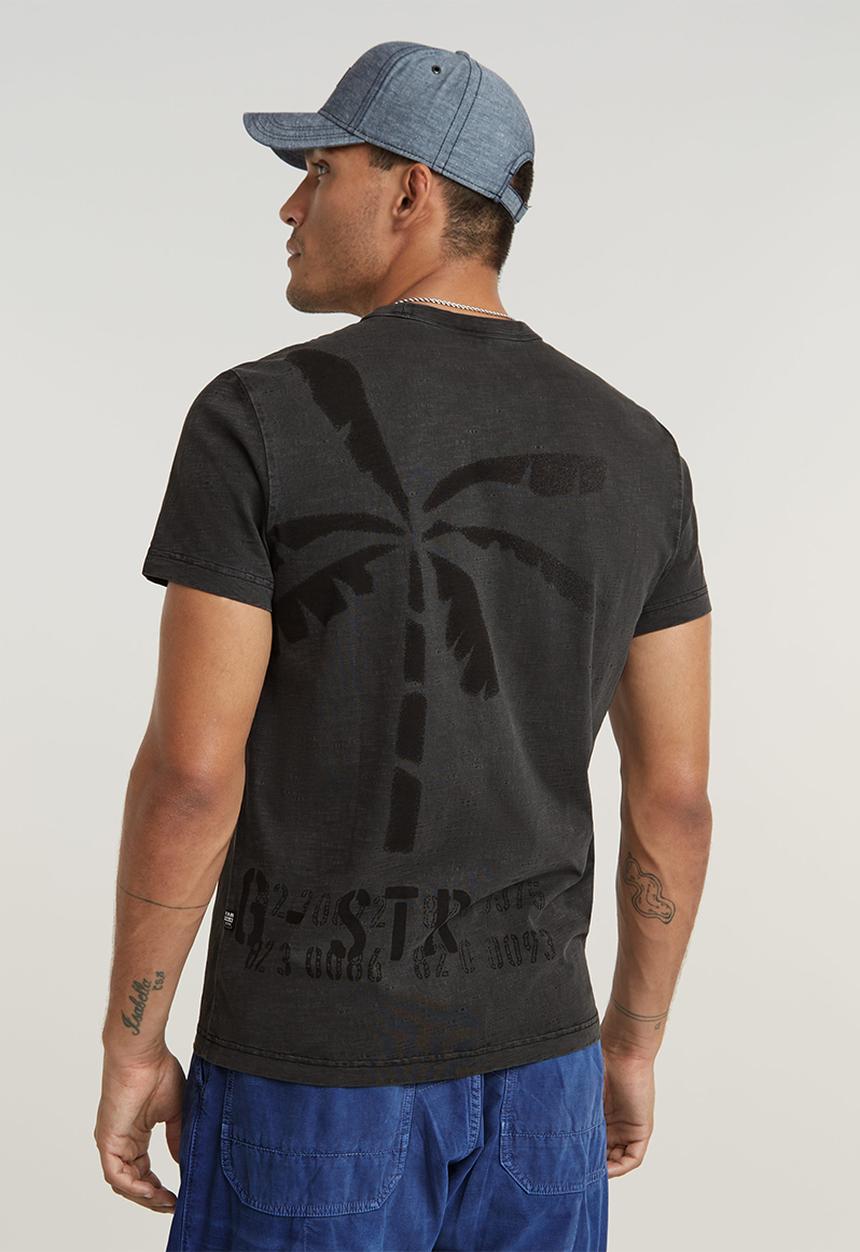 G-STAR - Musa stencil pigment dye r tJeffer slub jersey o rfd - dk black gd