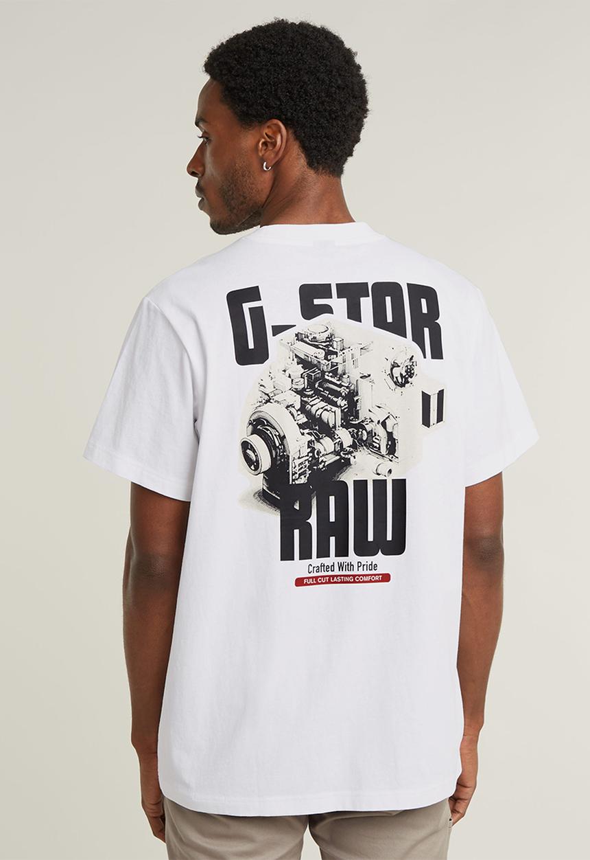 G-STAR - Engine back gr loose r tDry jersey o - white
