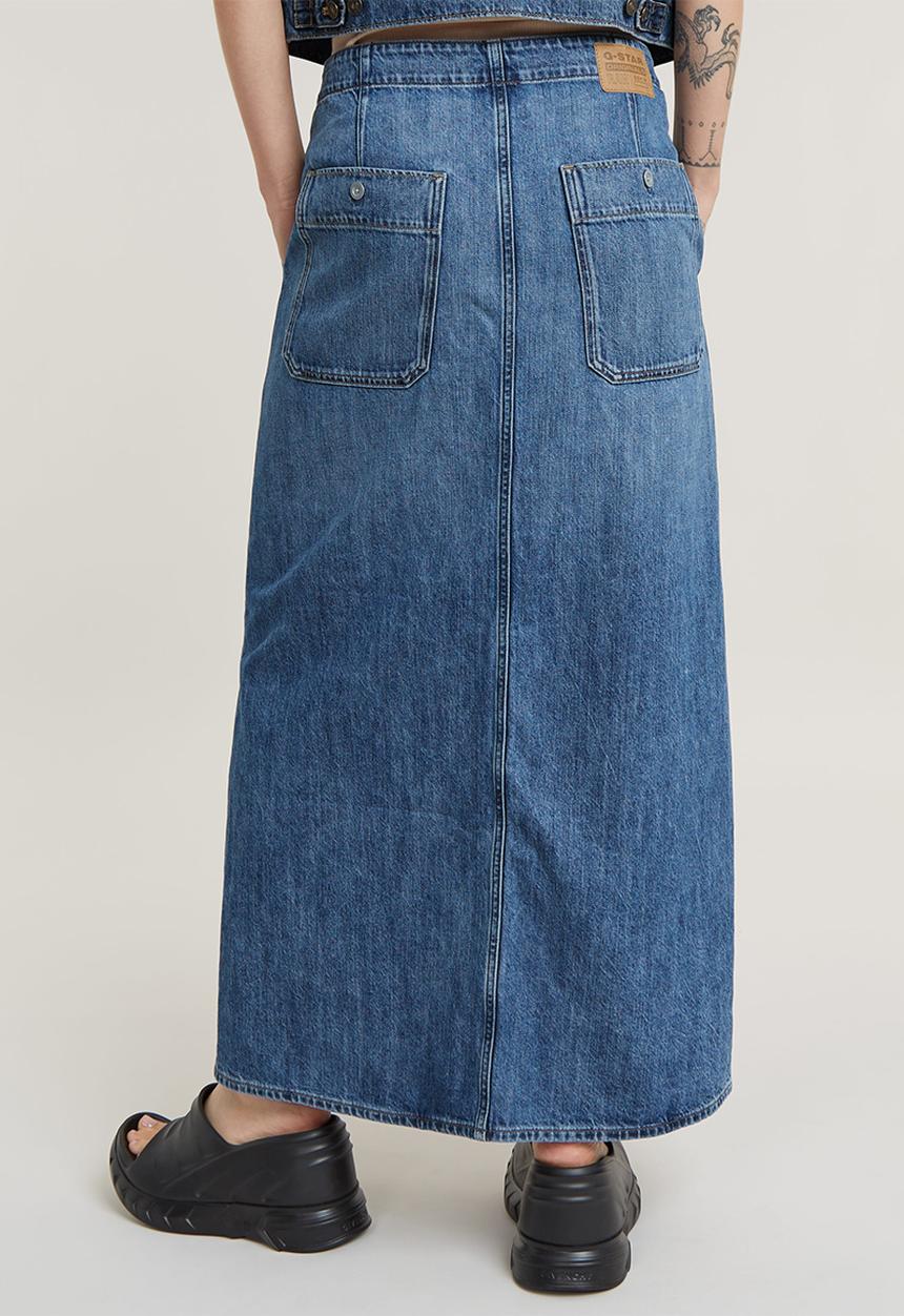 G-STAR - Belted Cargo Long Skirt wmn - faded cliffside blue