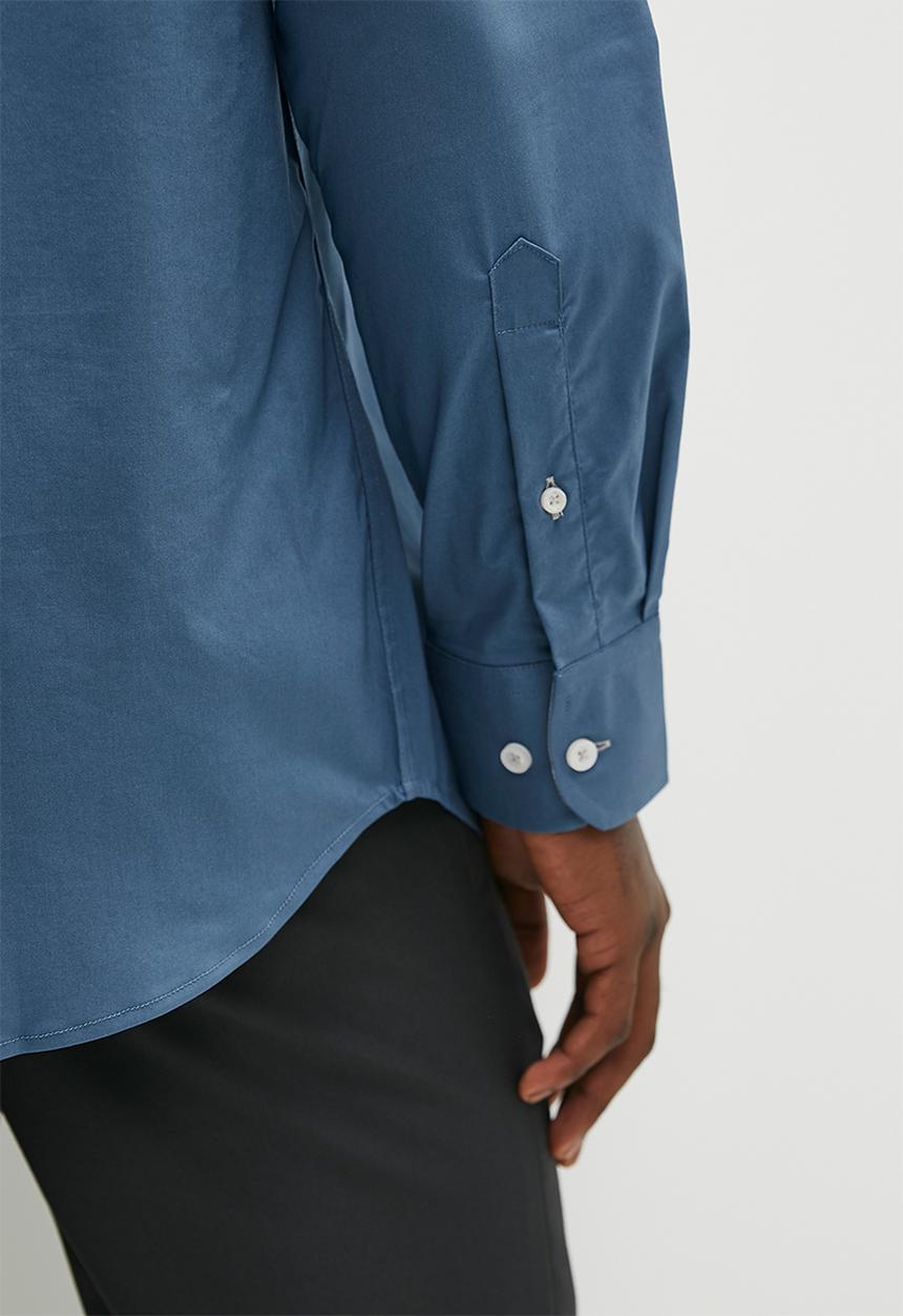 Pierre Cardin - Plain stretch formal shirt - airforce