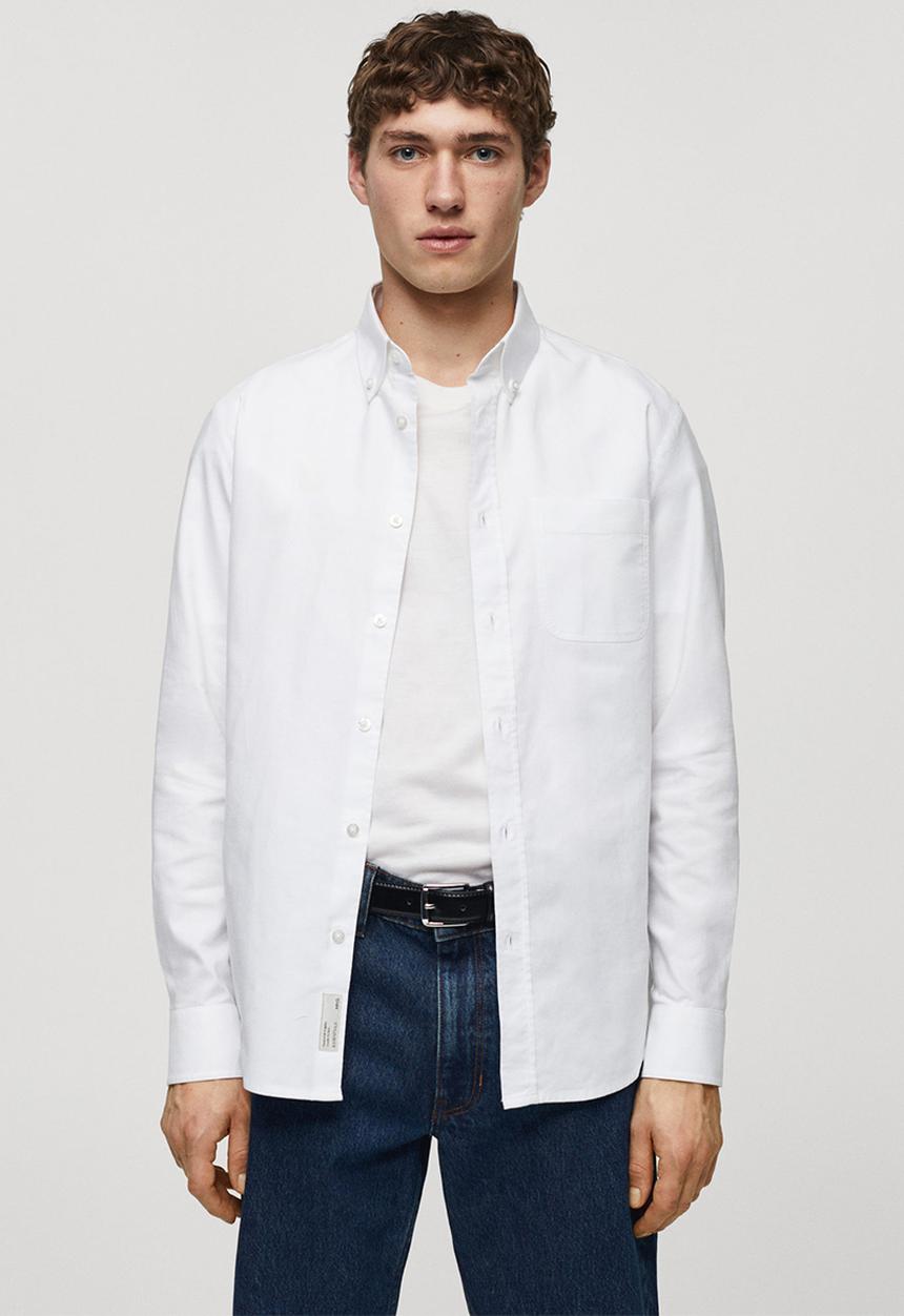 MANGO - Shirt oxford - white