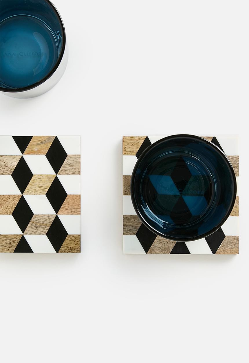 Sixth Floor - Cubic Coaster set of 4 - Multi