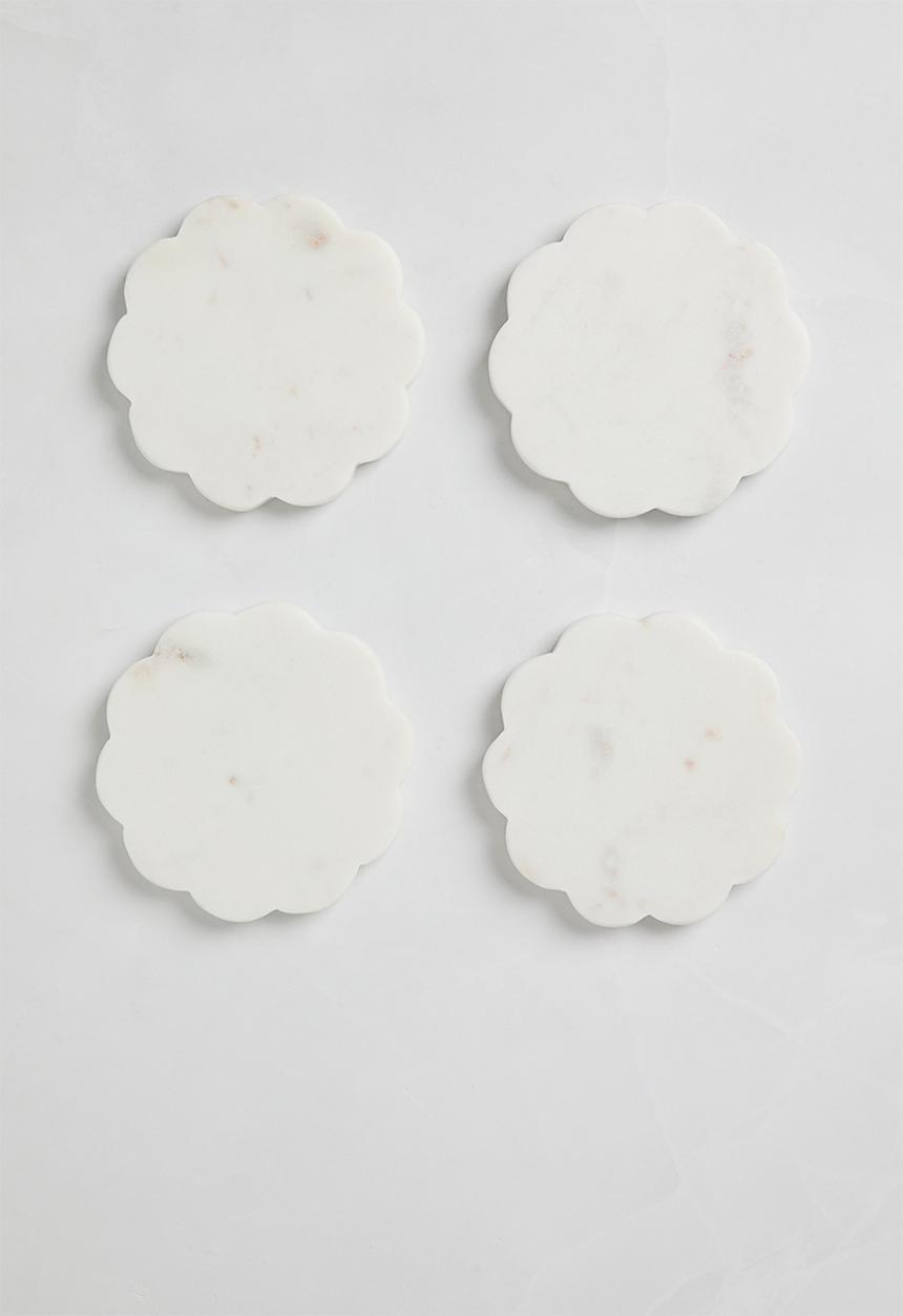 Sixth Floor - Sona Marble Coaster set of 4 - White