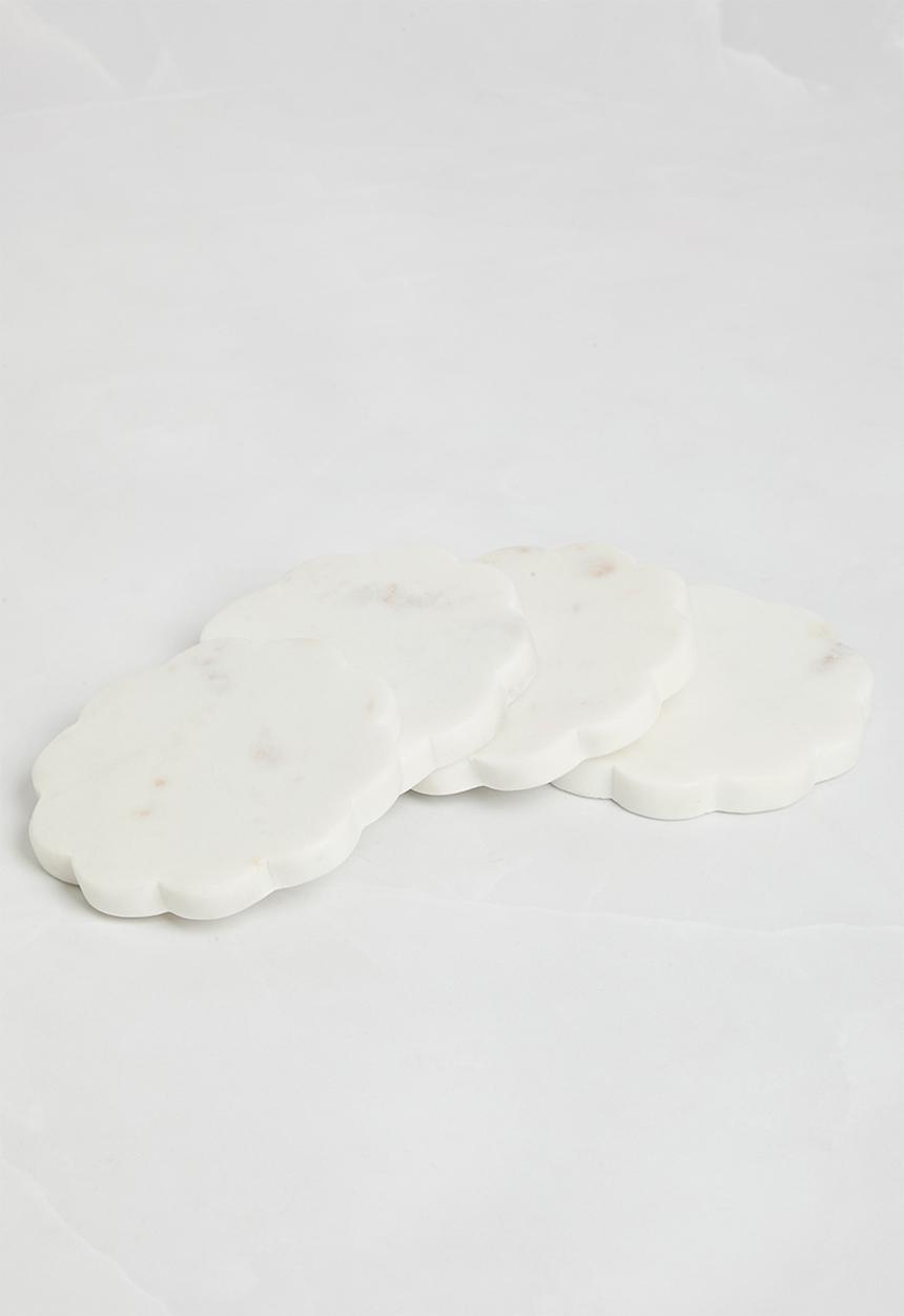 Sixth Floor - Sona Marble Coaster set of 4 - White