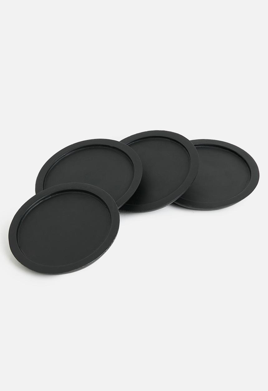 Sixth Floor - Solar Coaster set of 4 - Black