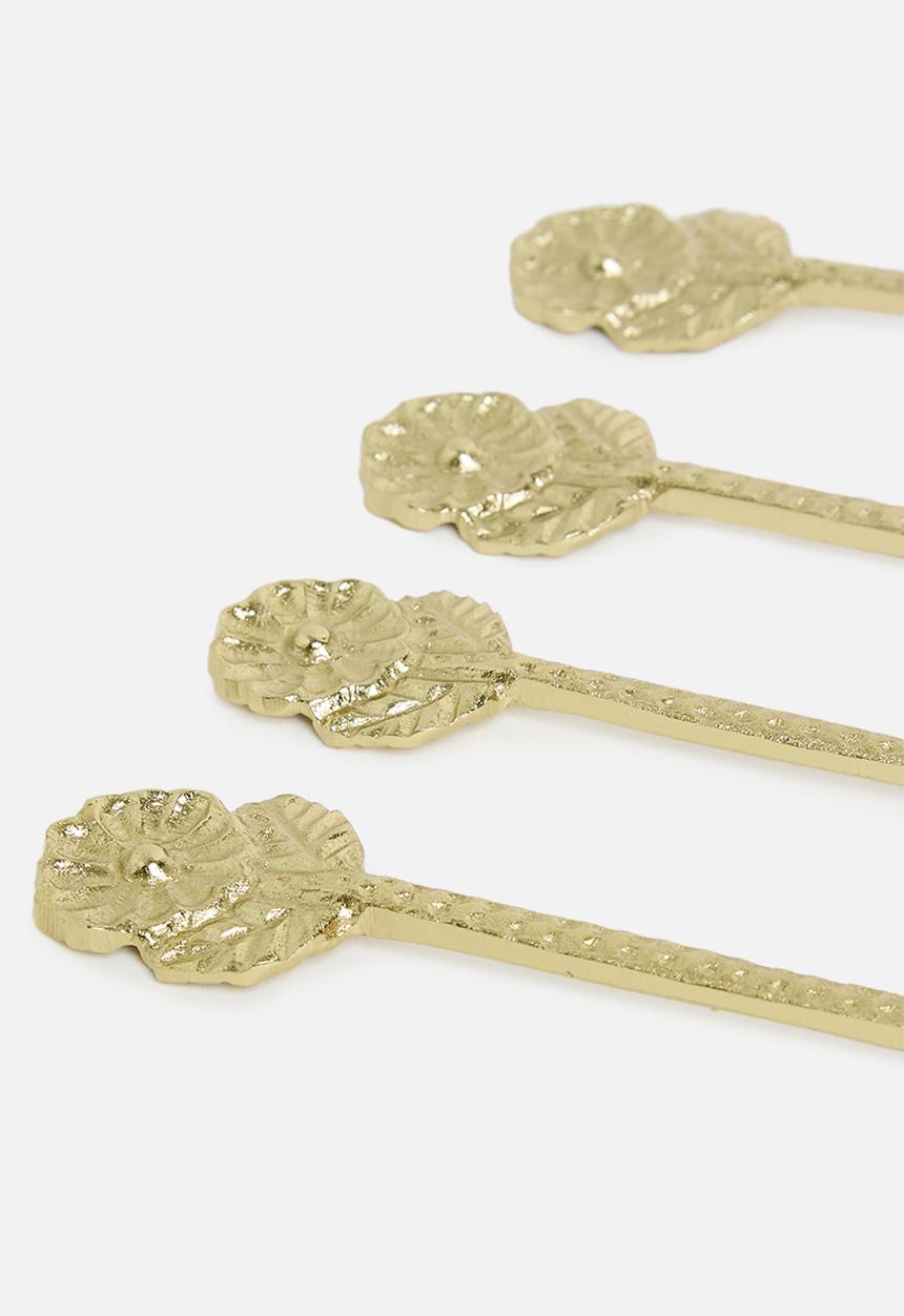 Sixth Floor - Flora Teaspoon set of 4 - Gold