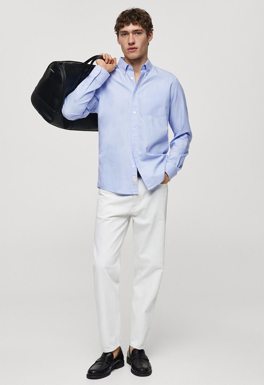 MANGO - Shirt oxford - sky-blue
