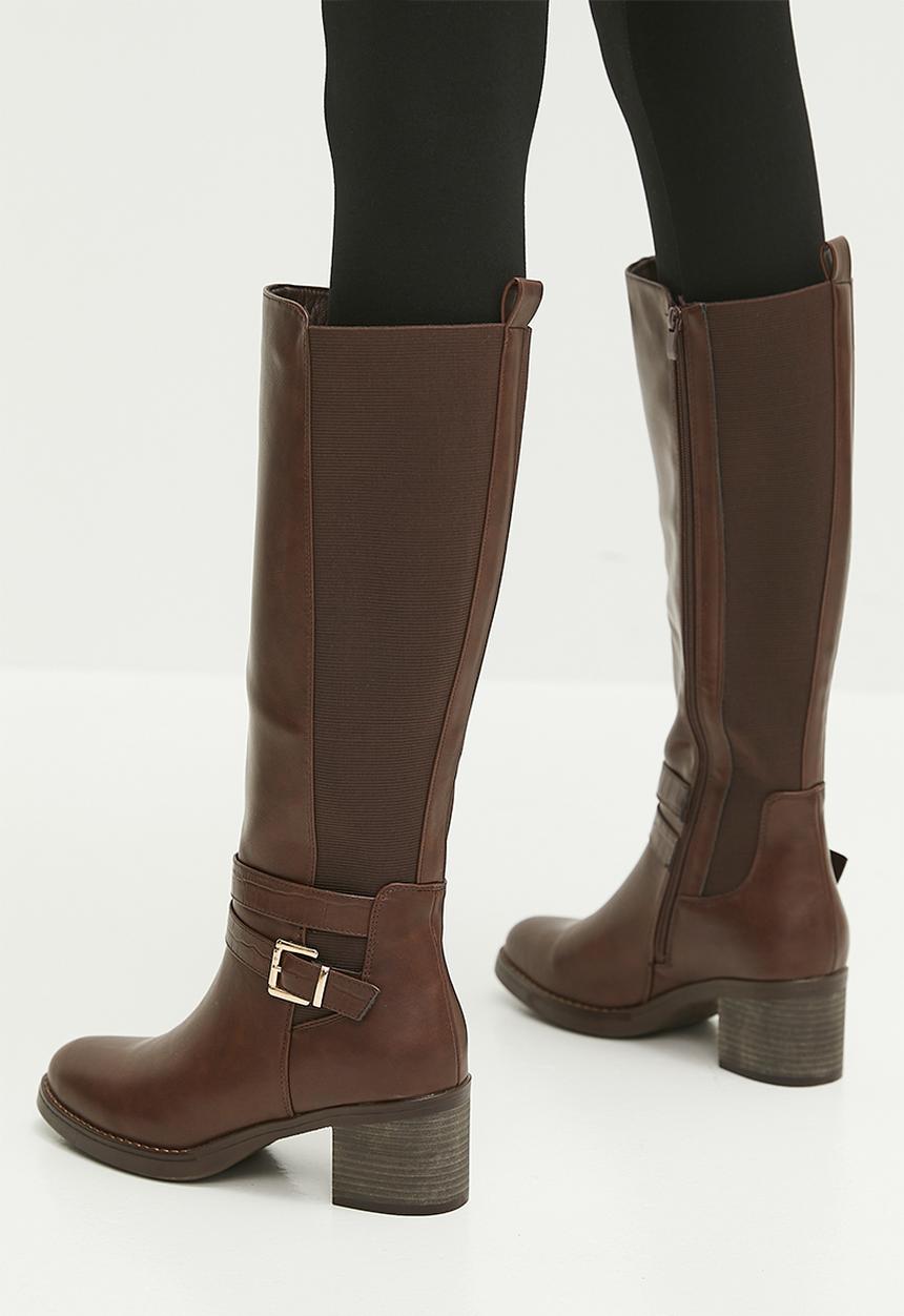 Madison® - Gabriella block heel boot - chocolate