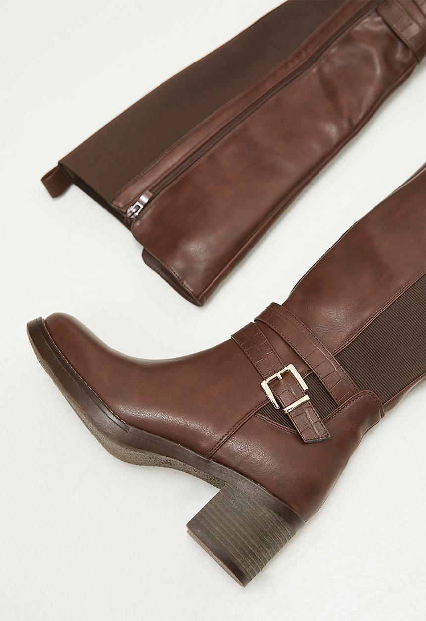Madison® - Gabriella block heel boot - chocolate