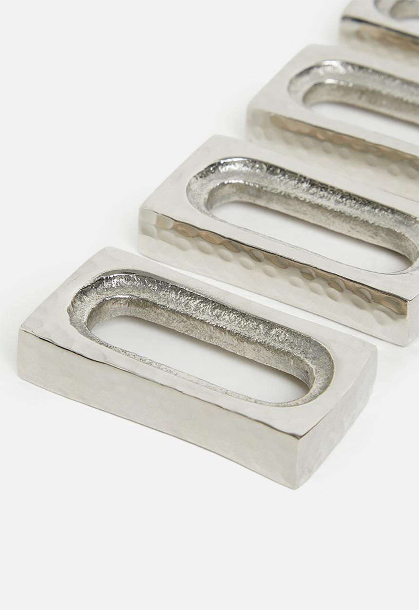 Sixth Floor - Estelle Napkin Rings set of 4- Silver