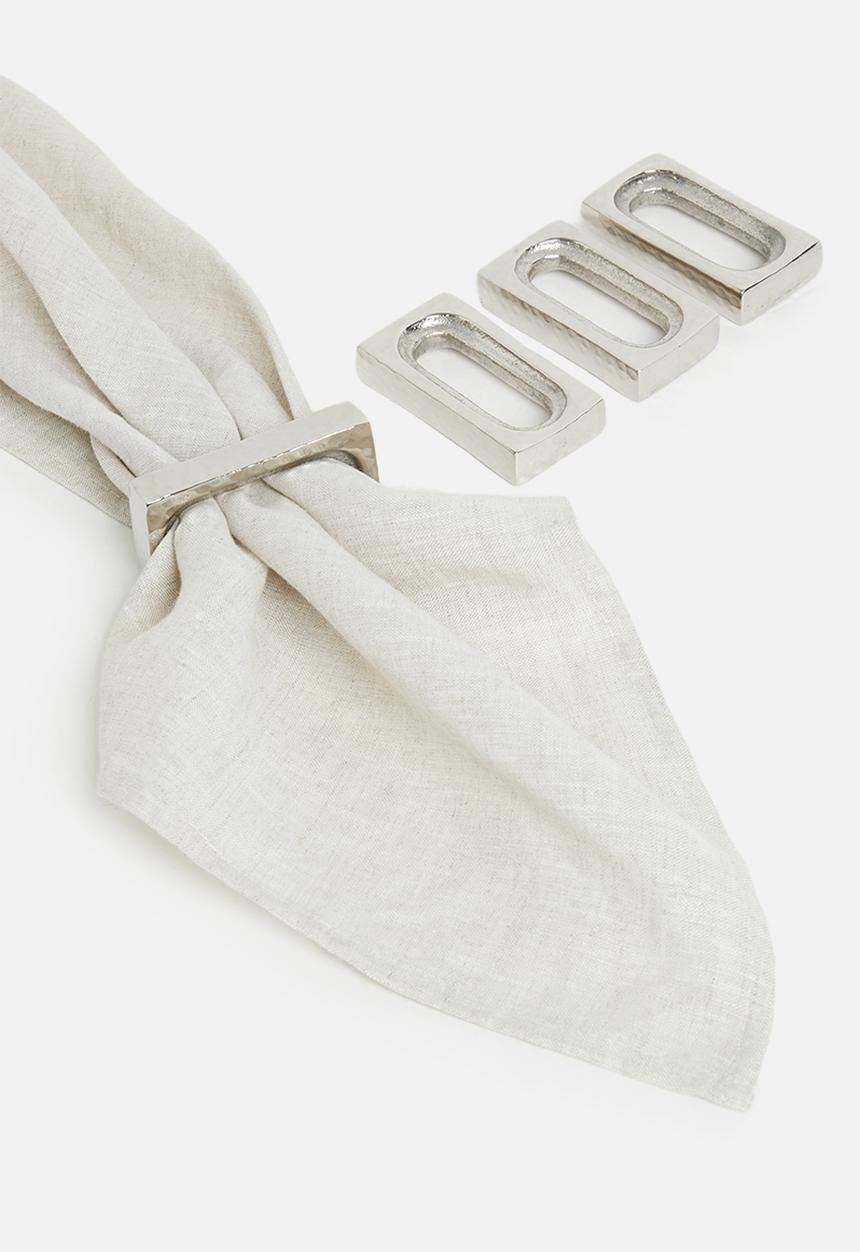 Sixth Floor - Estelle Napkin Rings set of 4- Silver