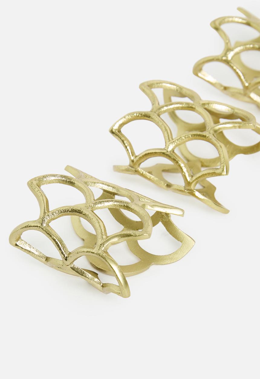 Sixth Floor - Goldi Napkin Rings set of 4- Gold