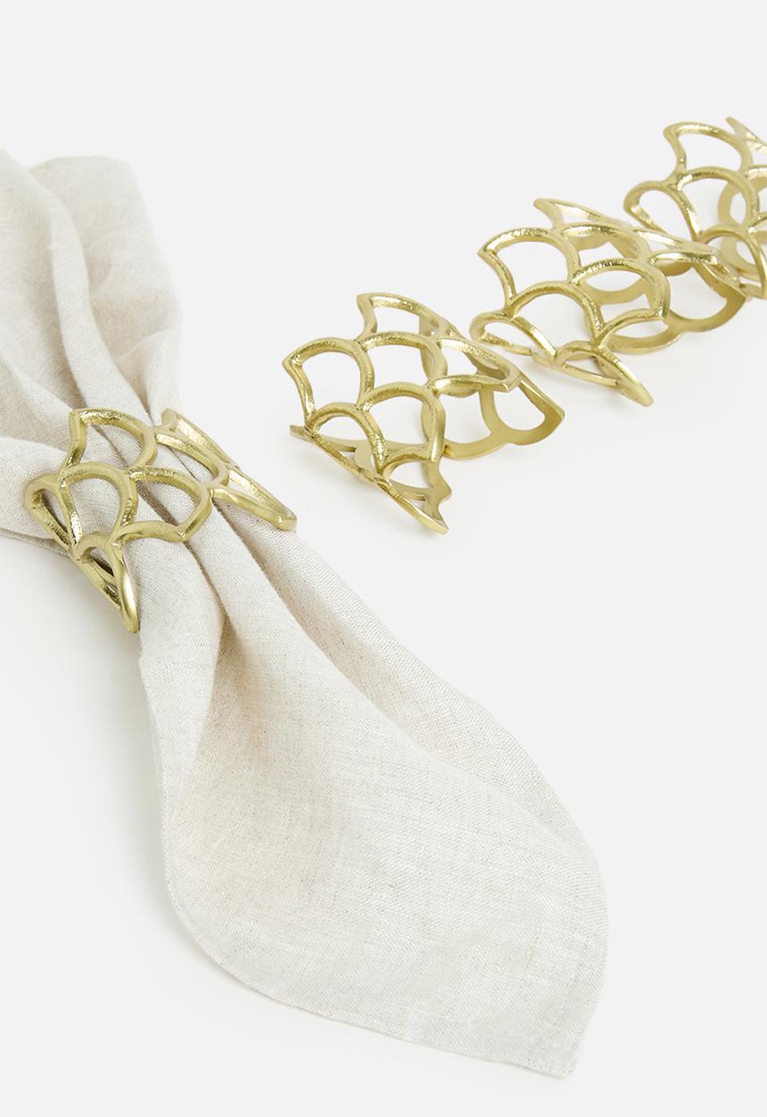 Sixth Floor - Goldi Napkin Rings set of 4- Gold