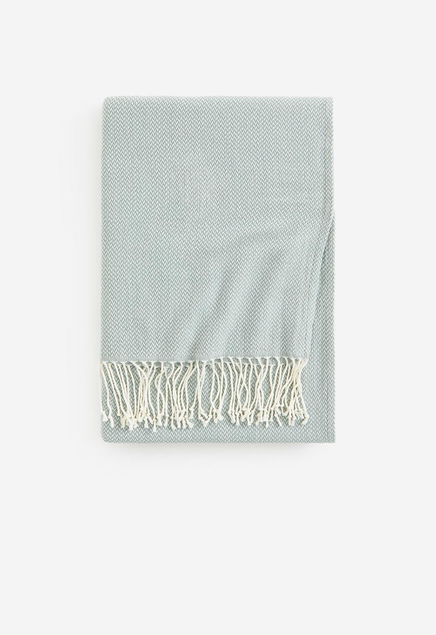H&M - Jacquard-weave blanket - grey & white
