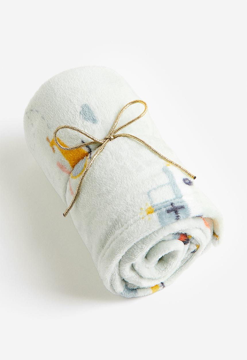 H&M - Patterned fleece blanket - light green vehicles