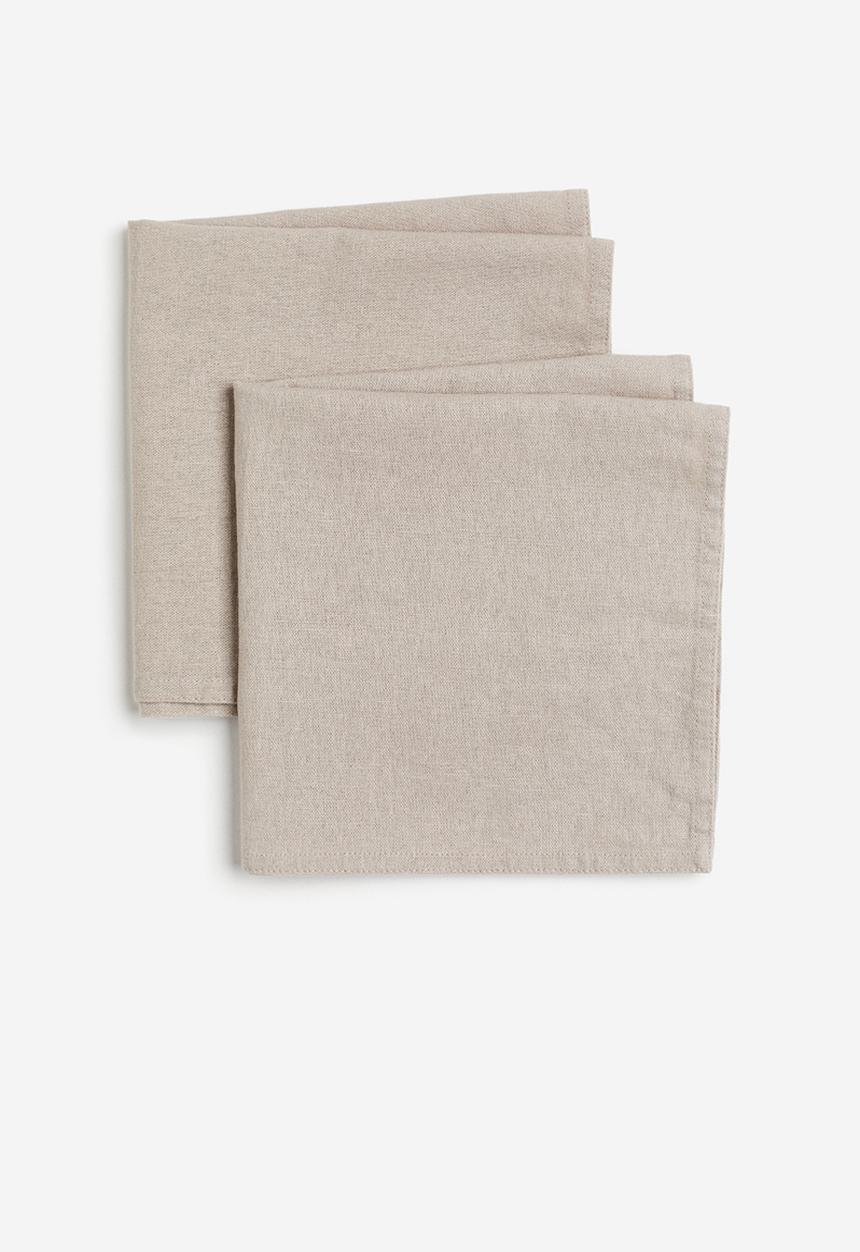 H&M - 2 pack linen-blend napkins - light mole