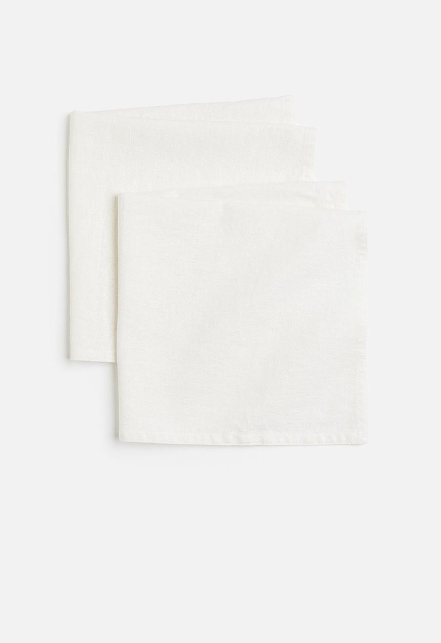 H&M - 2 pack linen-blend napkins - white