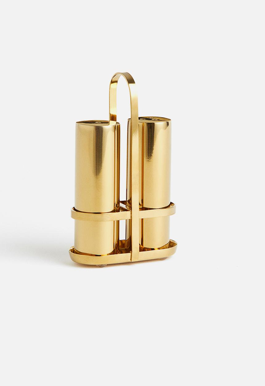 H&M - Metal salt and pepper shakers - gold-coloured